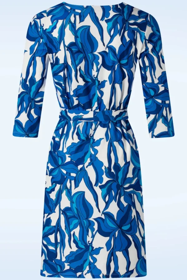 Clearance Smashed Lemon Amira Flower Jurk In Blauw En Wit