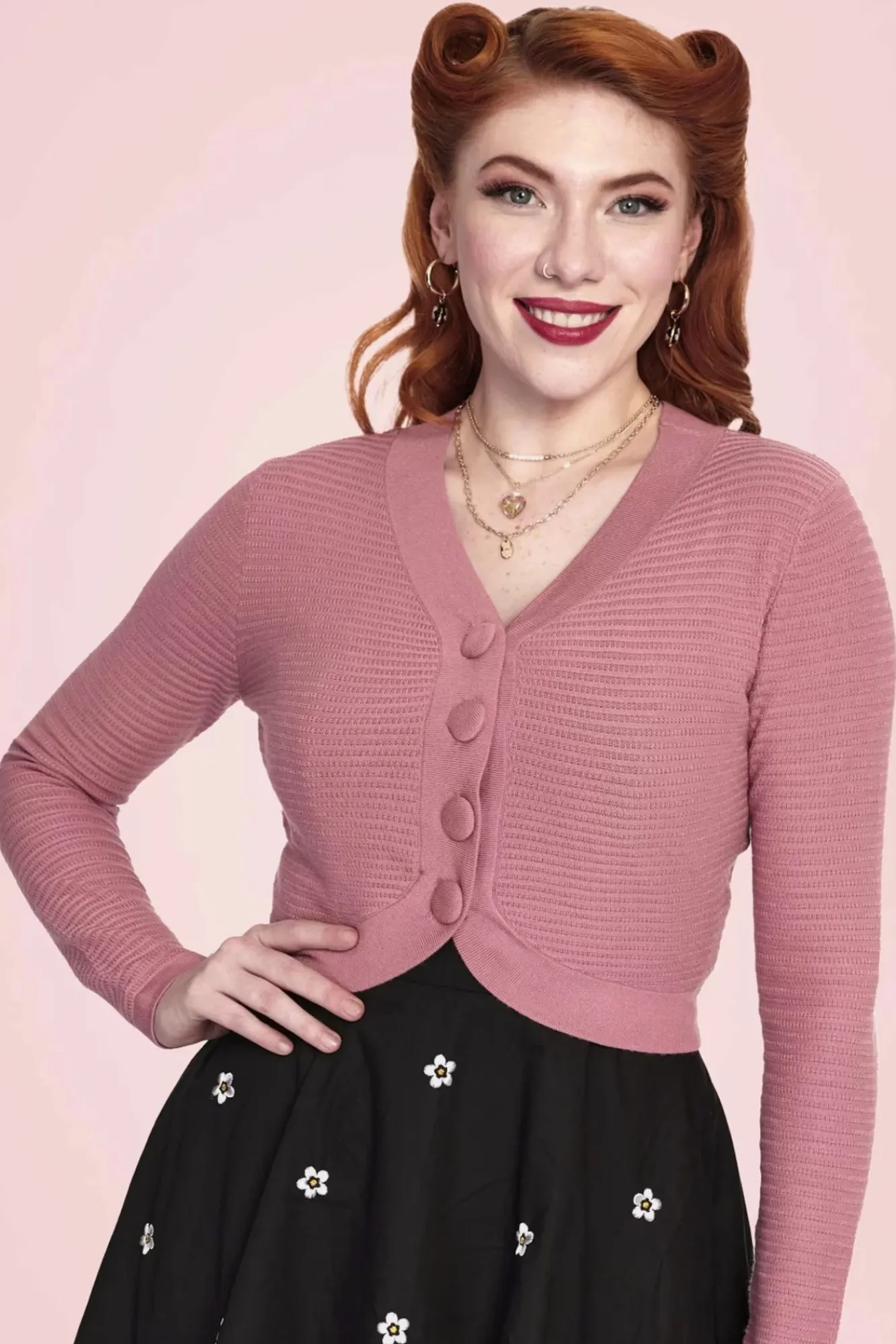 ariane_getextureerd_gebreid_cropped_vest_in_roze_0.webp Best Sale Vixen Ariane Getextureerd Gebreid Cropped Vest In Roze