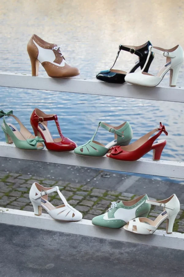 Fashion Lola Ramona u2665 Topvintage Ava Cote D'Azur Pumps In Viltspaatgroen