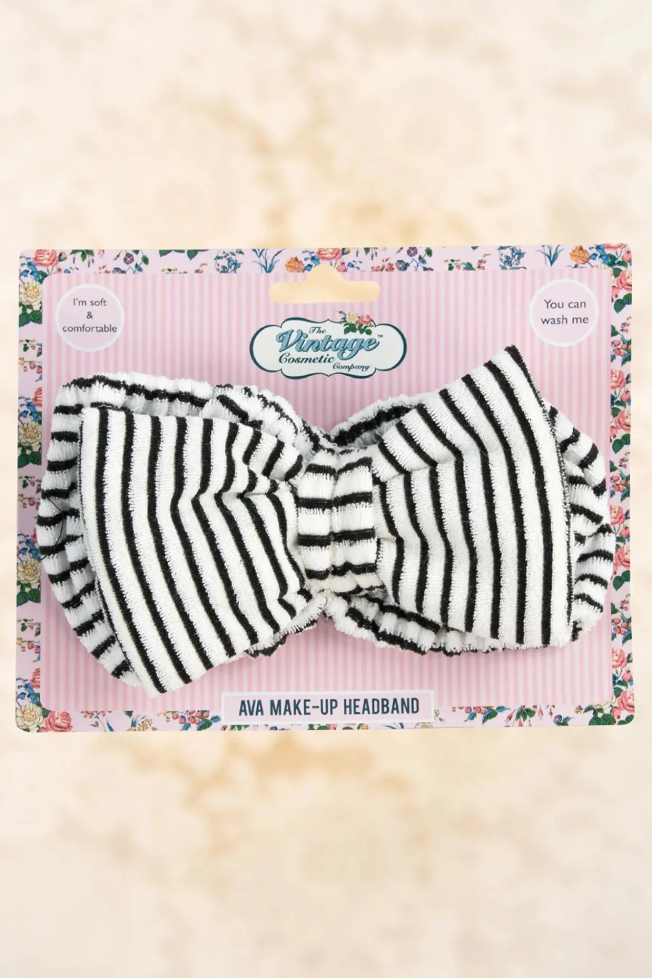ava_makeup_hoofdband_in_zwart_en_wit_0.webp Best Sale The Vintage Cosmetic Company Ava Make-Up Hoofdband In Zwart En Wit
