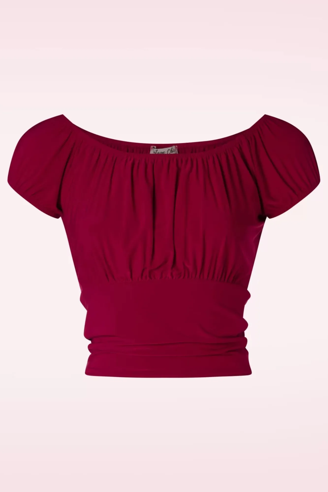 belinda_offshoulder_top_in_rood_0.webp Discount Vintage Chic for Topvintage Belinda Off-Shoulder Top In Rood