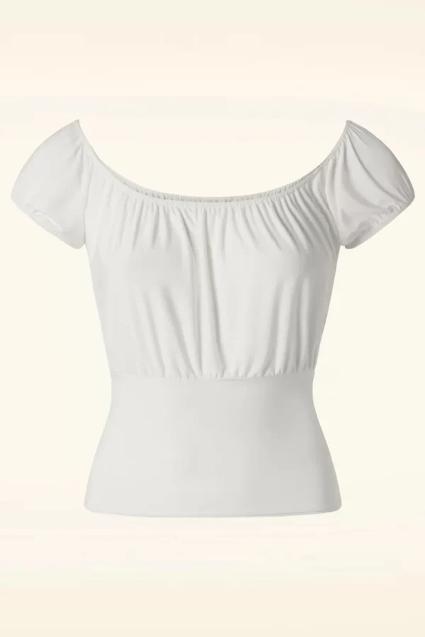 Store Vintage Chic for Topvintage Belinda Off-Shoulder Top In Wit