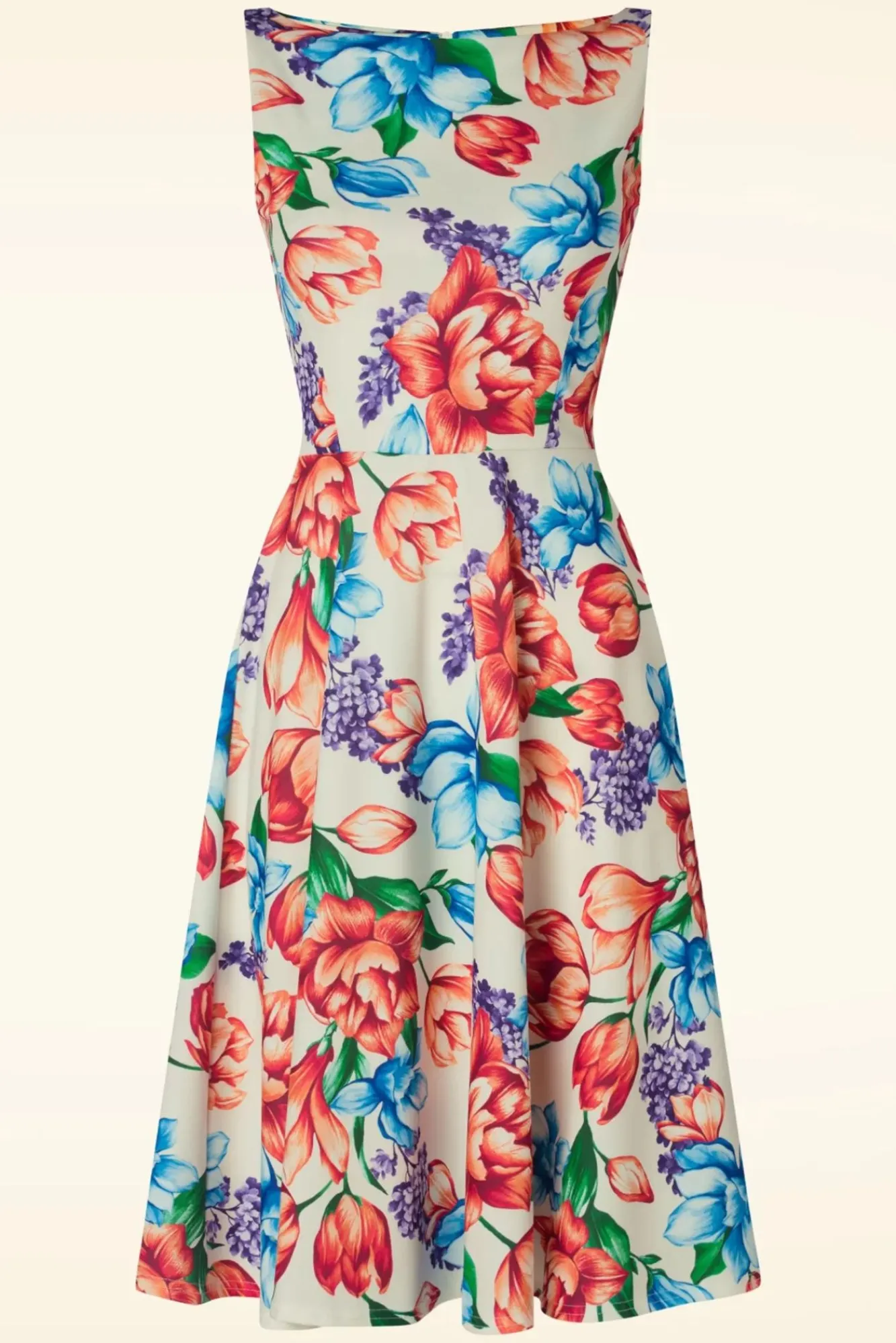 cindi_floral_swing_jurk_in_creme_0.webp Fashion Vintage Chic for Topvintage Cindi Floral Swing Jurk In Creme