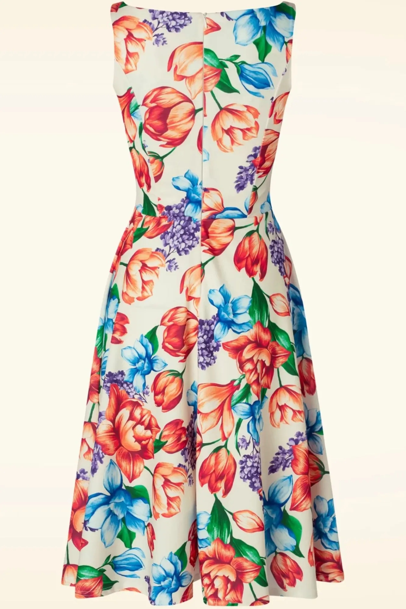cindi_floral_swing_jurk_in_creme_1.webp Fashion Vintage Chic for Topvintage Cindi Floral Swing Jurk In Creme