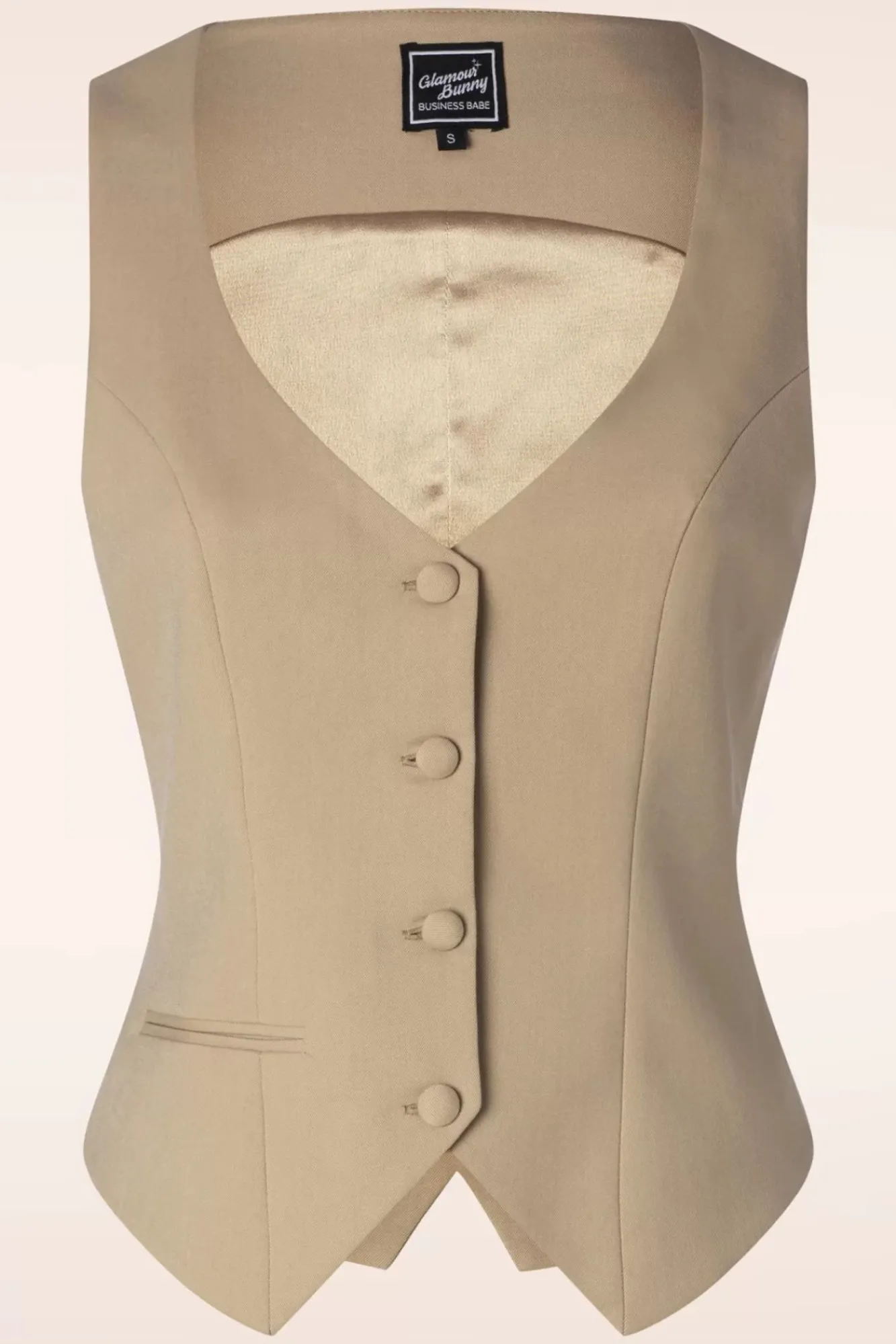 dianne_gilet_in_beige_0.webp Shop Glamour Bunny Business Babe Dianne Gilet In Beige
