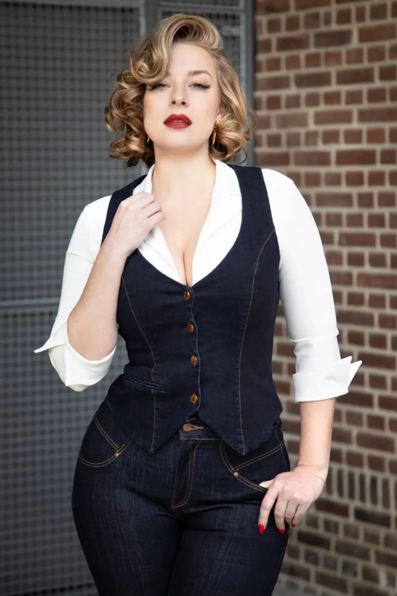 dianne_gilet_in_denim_blauw_0.webp Best Sale Rock-a-Booty Dianne Gilet In Denim Blauw