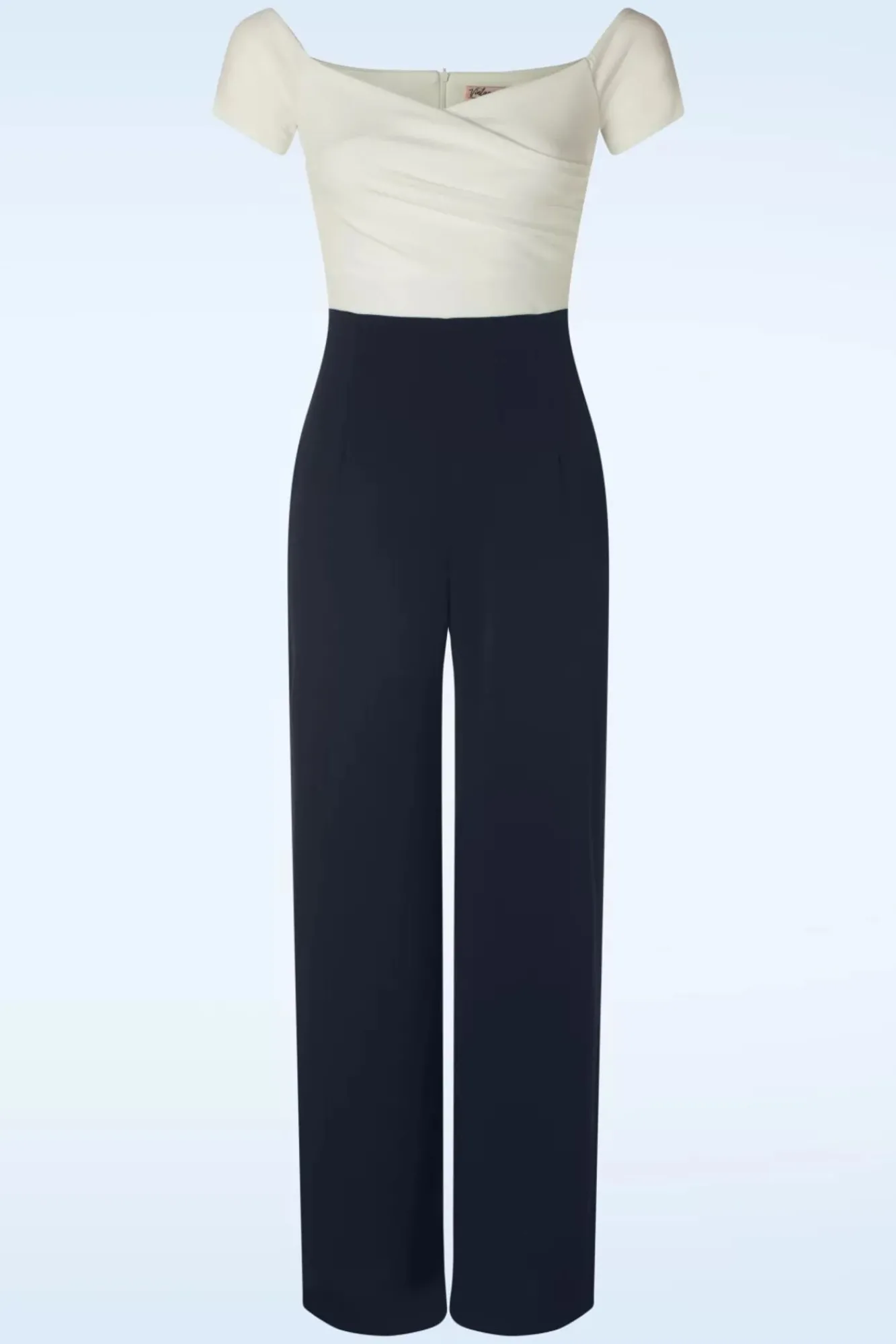 eloise_jumpsuit_in_ivoor_en_marineblauw_0.webp Store Vintage Chic for Topvintage Eloise Jumpsuit In Ivoor En Marineblauw