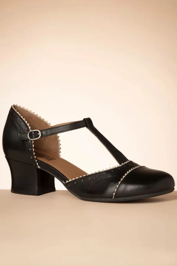 Best Miz Mooz Fernie T-Strap Pumps In Zwart En Creme