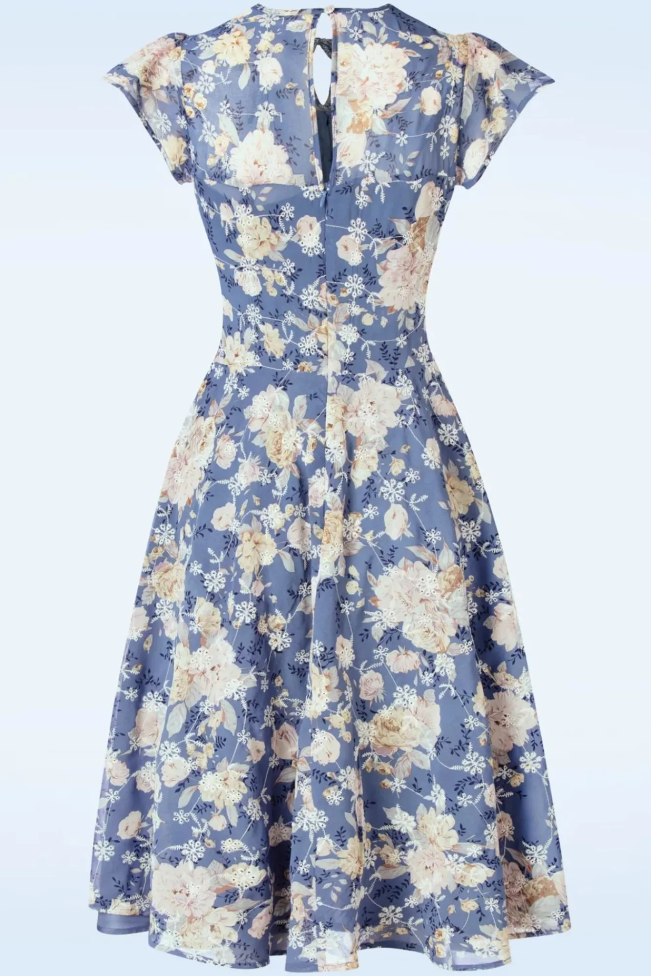 floral_flutter_flare_jurk_in_blauw_1.webp Store Vixen Floral Flutter Flare Jurk In Blauw