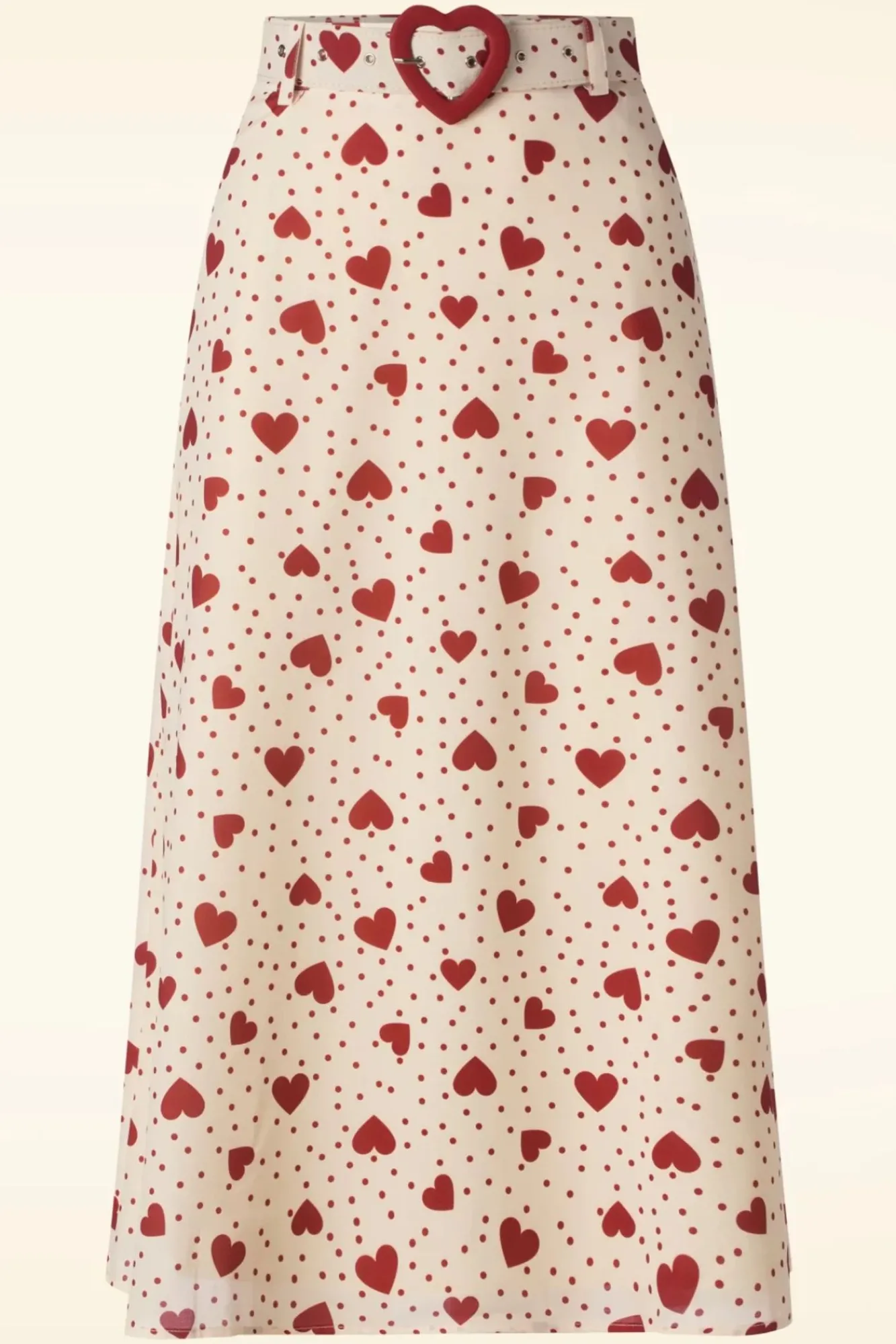 heart_polka_dot_midi_rok_in_creme_0.webp Clearance Vixen Heart Polka Dot Midi Rok In Creme