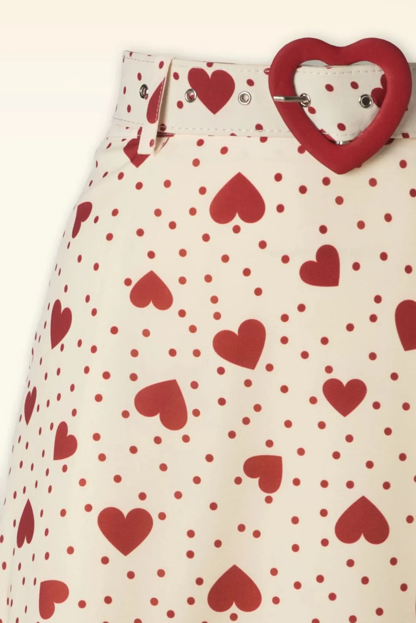 heart_polka_dot_midi_rok_in_creme_2.webp Clearance Vixen Heart Polka Dot Midi Rok In Creme
