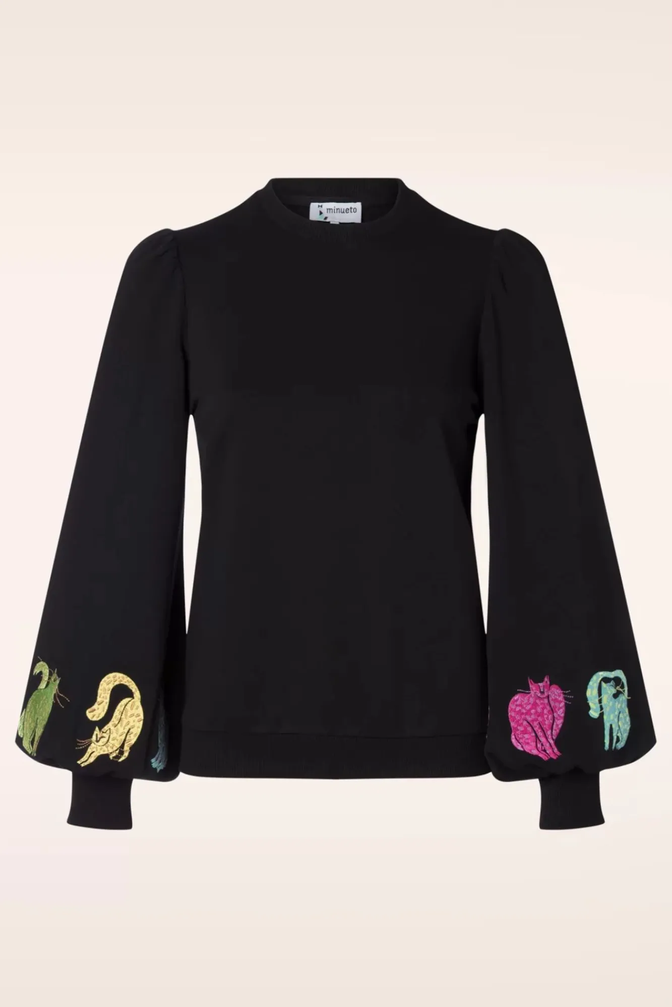 kitty_sweatshirt_in_zwart_1.webp Fashion Minueto Kitty Sweatshirt In Zwart