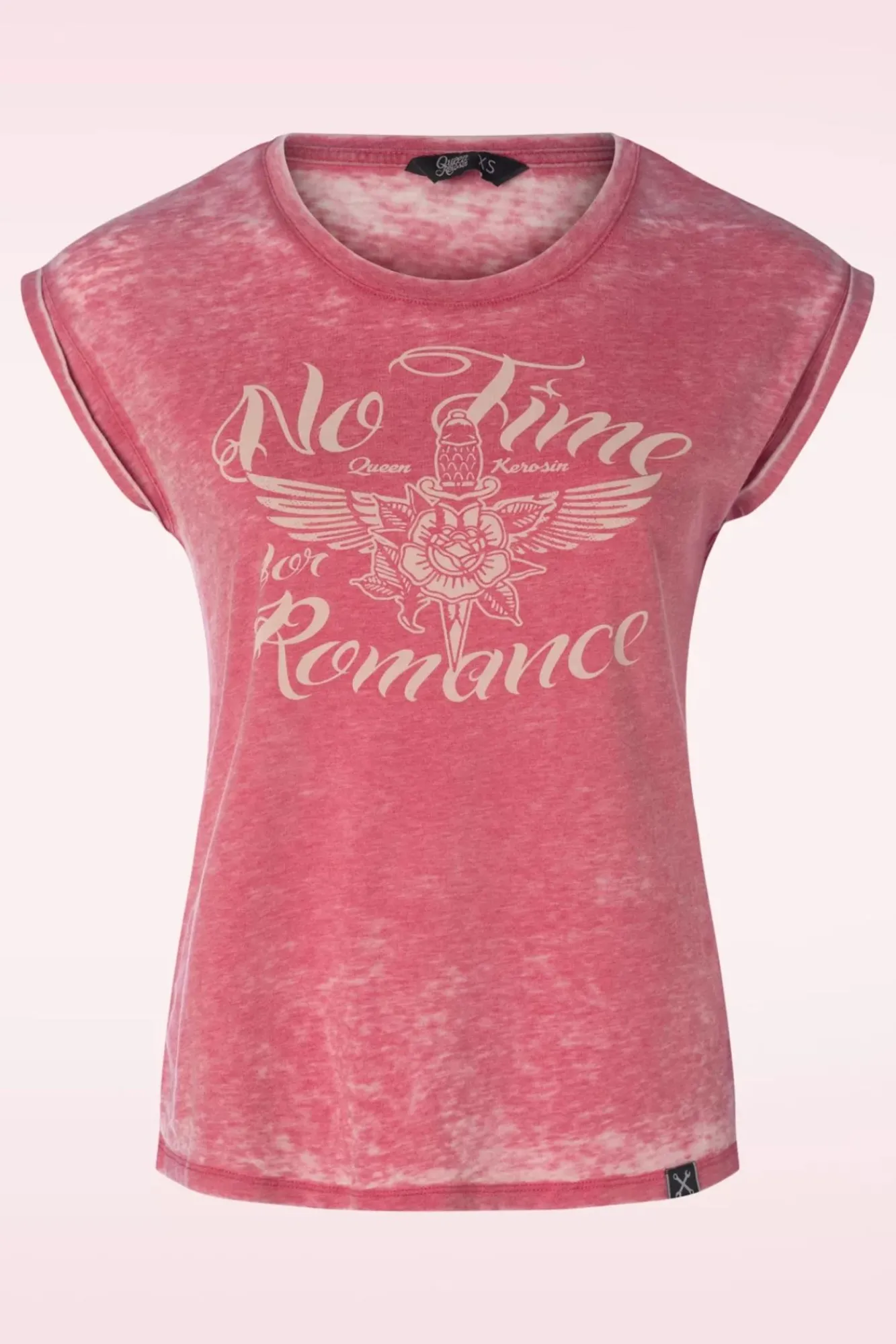 no_time_tshirt_in_rode_wassing_0.webp Discount Queen Kerosin No Time T-Shirt In Rode Wassing