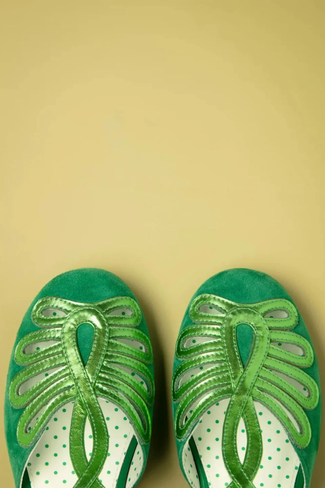 penny_suede_dainty_ballerinas_in_groen_1.webp Online Lola Ramona Penny Suede Dainty Ballerina's In Groen