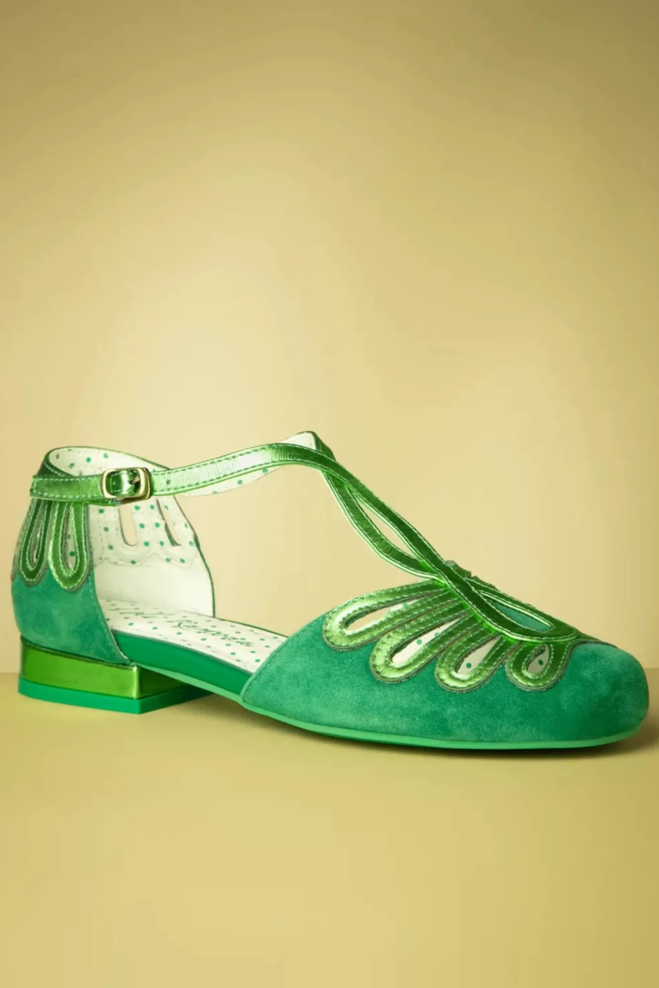 penny_suede_dainty_ballerinas_in_groen_2.webp Online Lola Ramona Penny Suede Dainty Ballerina's In Groen