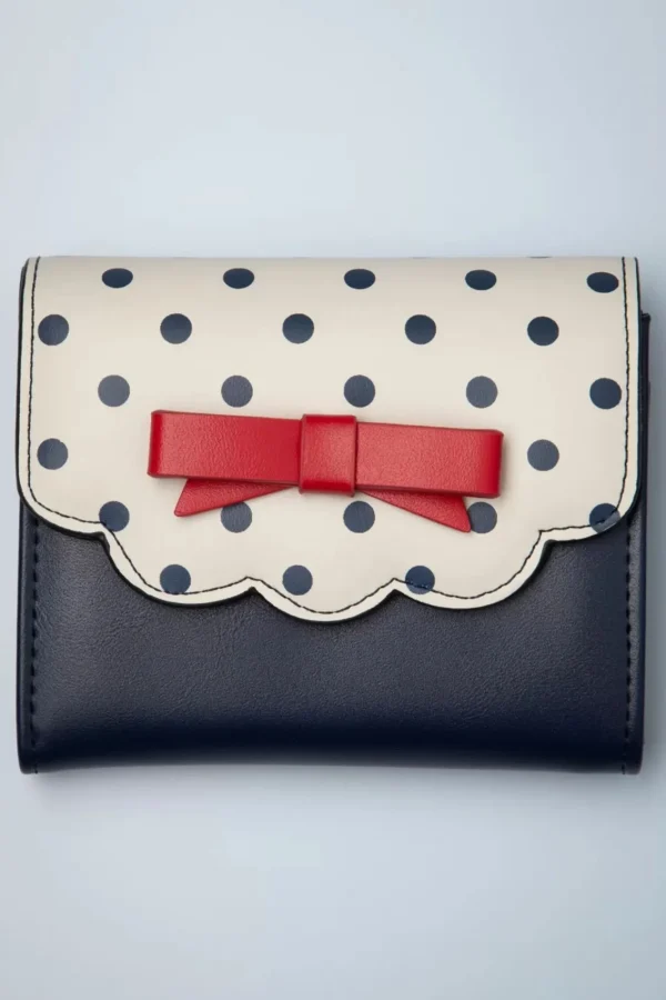 Best Sale Banned Retro Poppy Polka Portemonnee In Navy En Wit