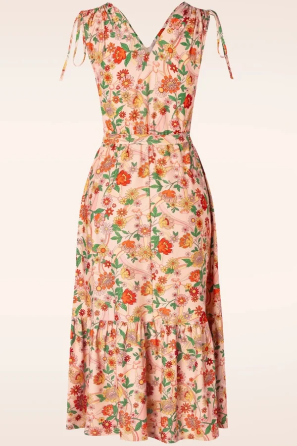 Cheap Vixen Rainbow Floral Flare Jurk In Licht Roze