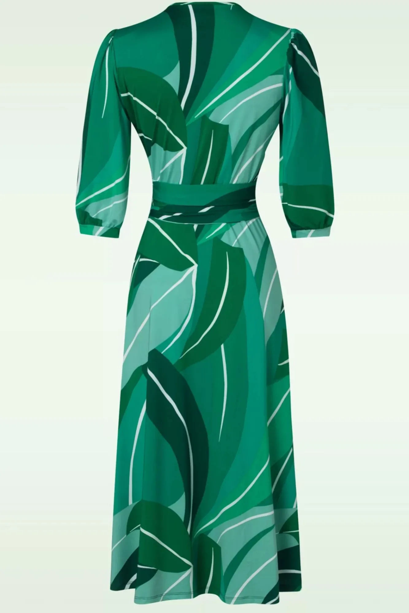 shelley_crossover_midi_jurk_in_groen_2.webp Cheap K-Design Shelley Crossover Midi Jurk In Groen