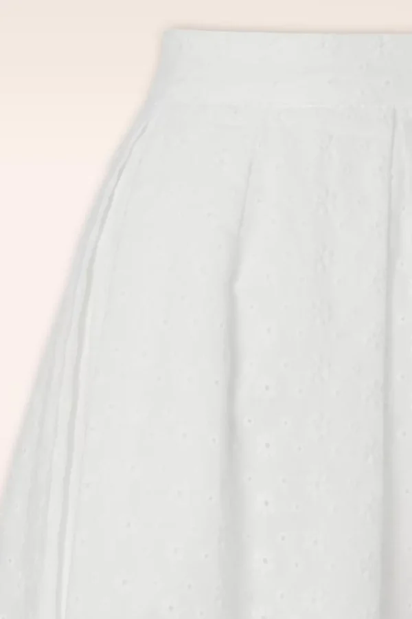 Fashion King Louie Suzette Rosa Broderie Anglaise Rok Met Plooien In Wit