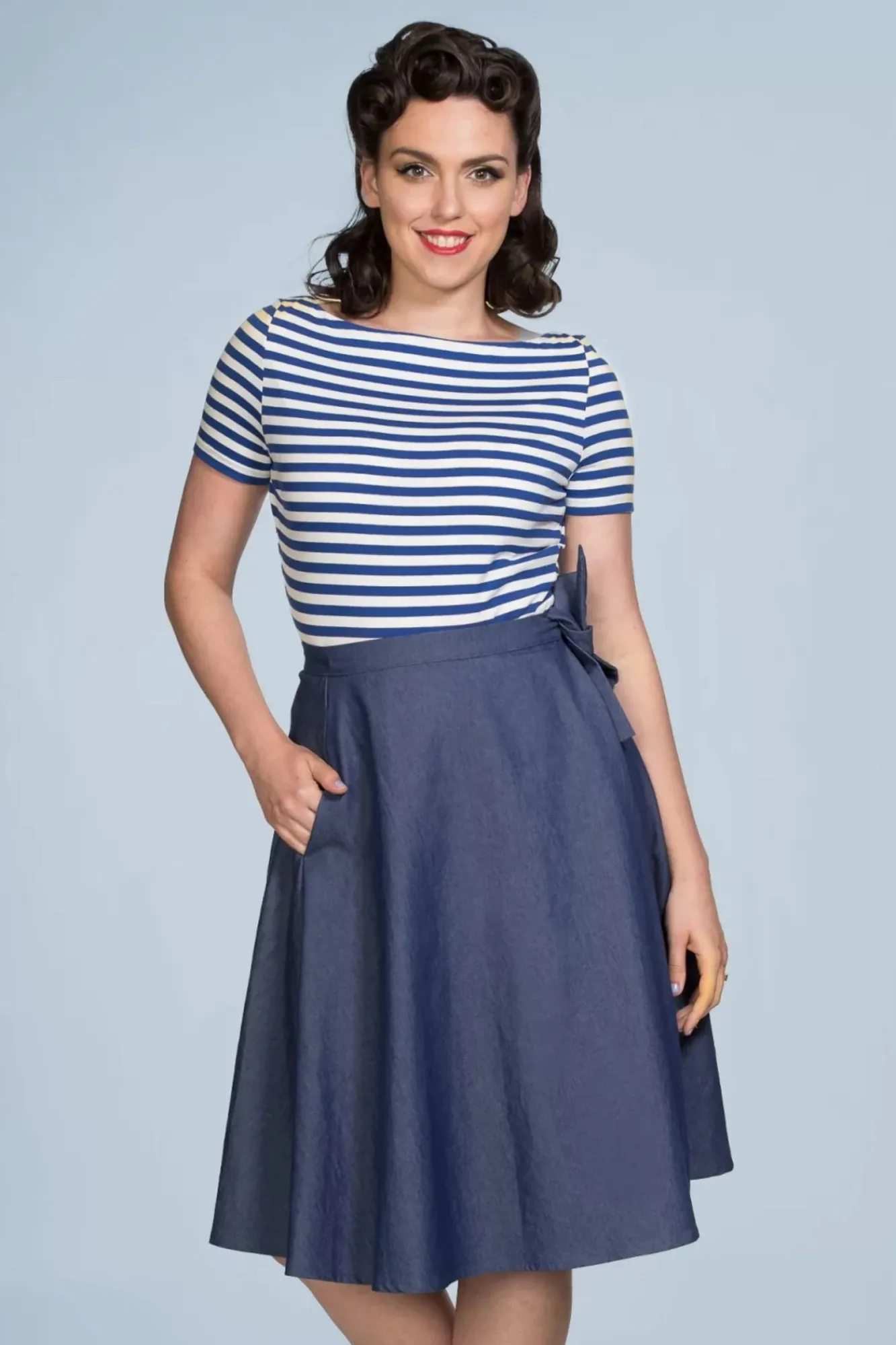 sweet_sail_wrap_swingrok_in_denimblauw_3.webp Fashion Banned Retro Sweet Sail Wrap Swingrok In Denimblauw