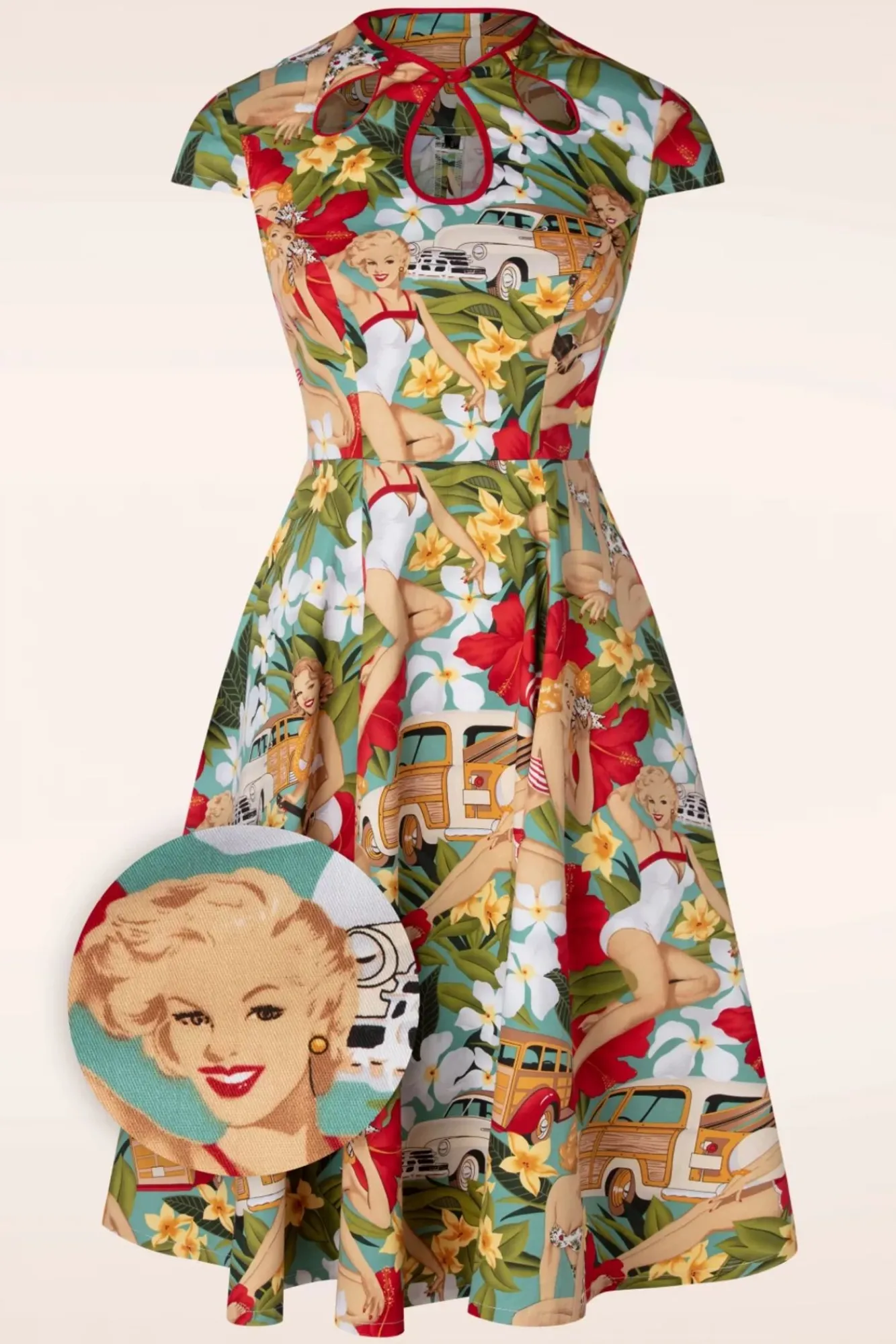 tropic_dreamer_jurk_in_blauw_0.webp Online Banned Retro Tropic Dreamer Jurk In Blauw