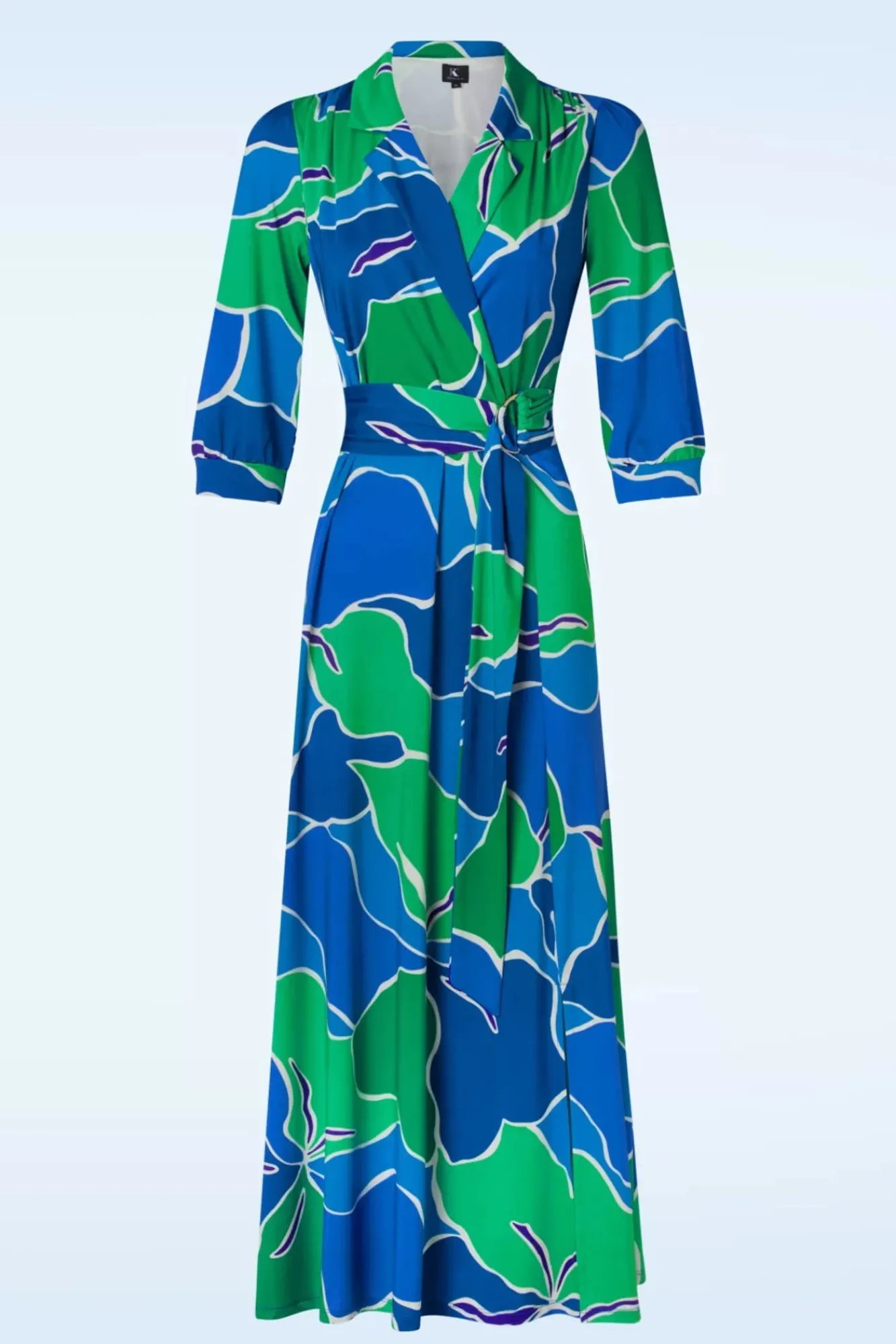 vera_crossover_maxi_jurk_in_blauw_en_groen_1.webp Outlet K-Design Vera Crossover Maxi Jurk In Blauw En Groen