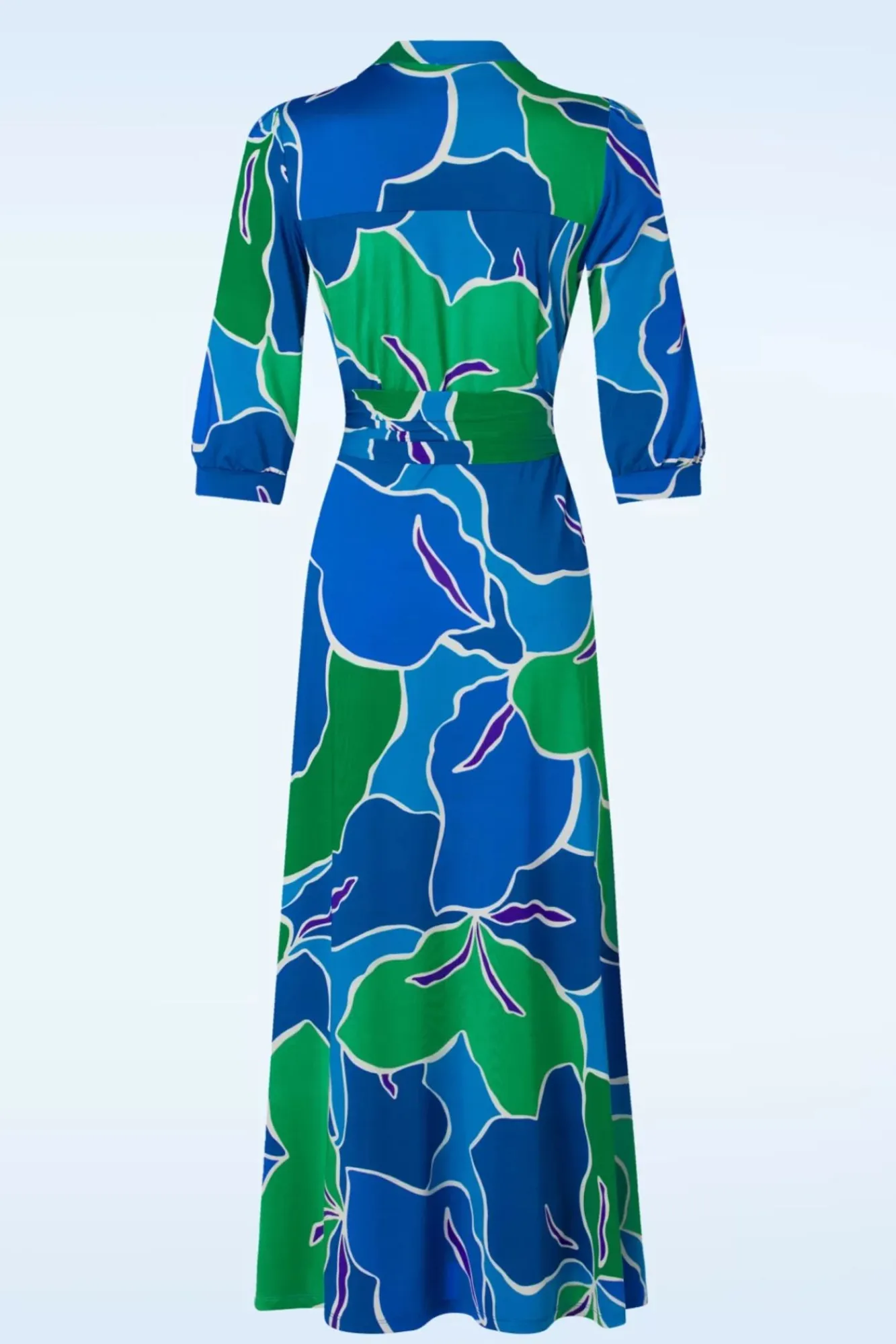 vera_crossover_maxi_jurk_in_blauw_en_groen_3.webp Outlet K-Design Vera Crossover Maxi Jurk In Blauw En Groen