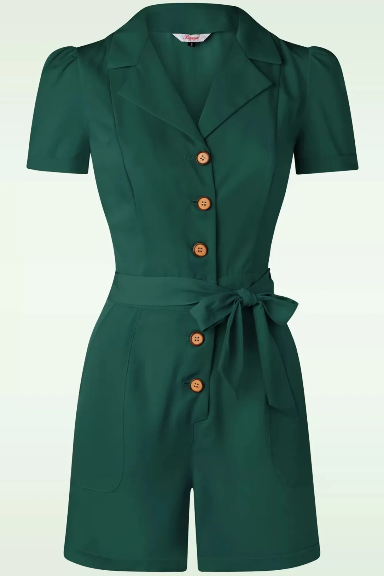 viola_playsuit_in_donker_groen_0.webp Fashion Banned Retro Viola Playsuit In Donker Groen